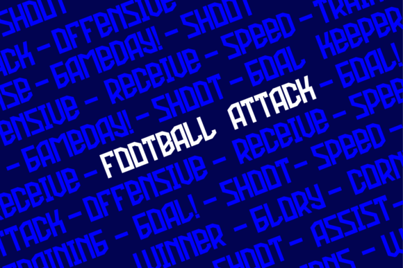 Football Attack Font PNG with transparent background - Preview 2