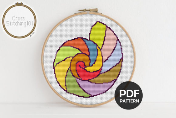 Round Shell Modern Cross Stitch Pattern