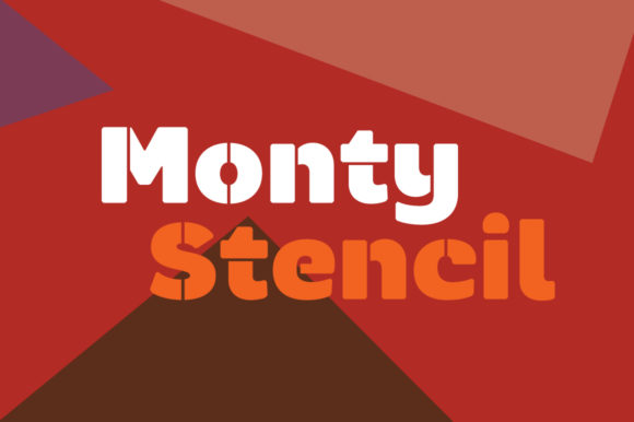 Monty Stencil Font PNG with transparent background - Preview 2