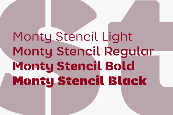 Monty Stencil Font PNG with transparent background - Preview 4