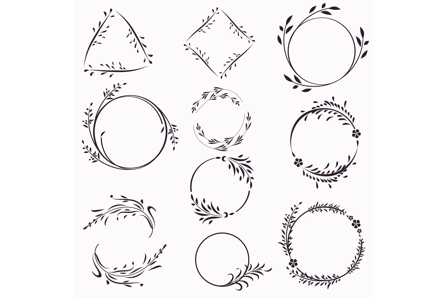 Set of Vector Frames from Flourishes