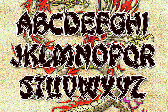 Chinese Dragon Font PNG with transparent background - Preview 4