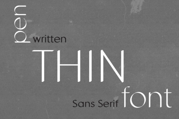 MD Pen Thin Font PNG with transparent background - Preview 1