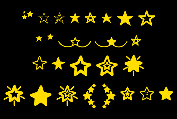 MF Star Dings Font PNG with transparent background - Preview 1