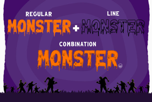 Melted Monster Font PNG with transparent background - Preview 1
