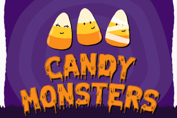 Melted Monster Font PNG with transparent background - Preview 3
