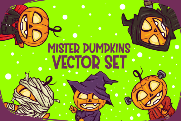 Mister Pumpkins Vector Graphic Illustrations By Cikareotype