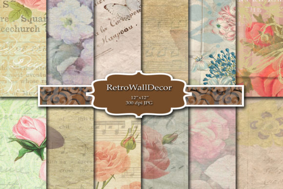 Old Floral Paper Graphic by retrowalldecor · Creative Fabrica