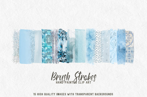 Pale Blue Brush Strokes Clip Art