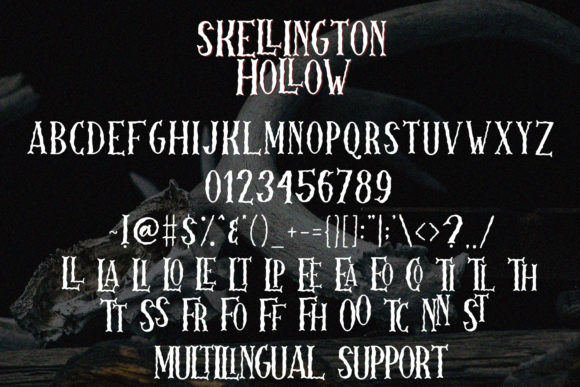 Skellington Hollow Font PNG with transparent background - Preview 6