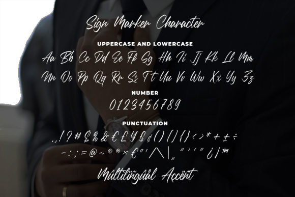 Sign Marker Font PNG with transparent background - Preview 4