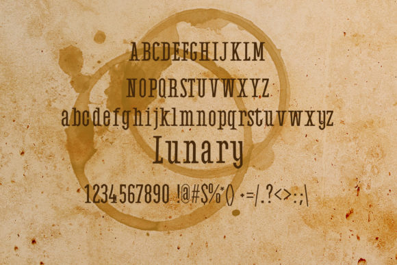 Lunary Font PNG with transparent background - Preview 1