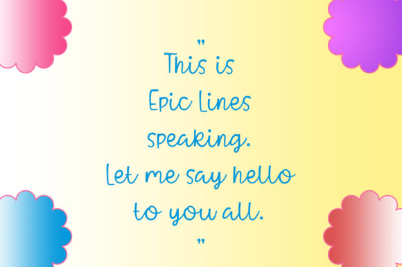 Epic Hello Font - Preview 2