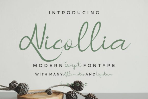 Nicollia Font PNG with transparent background - Preview 1