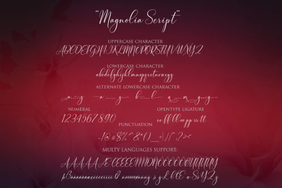 Magnolia Font PNG with transparent background - Preview 6