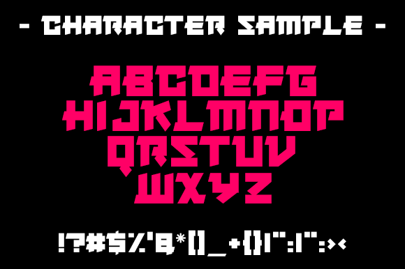 Japanese Robot Font PNG with transparent background - Preview 1