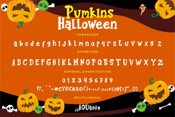 Pumkins Halloween Font PNG with transparent background - Preview 6