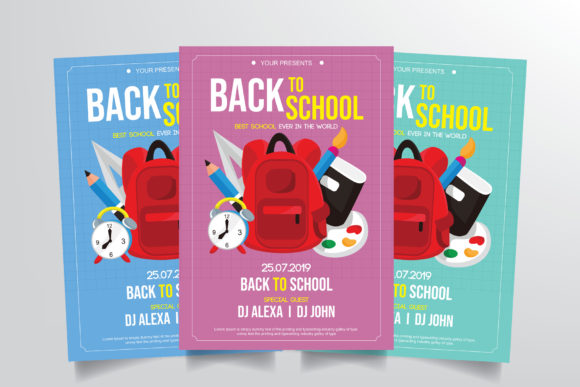Back to School Flyer Template Graphic Print Templates By StringLabs