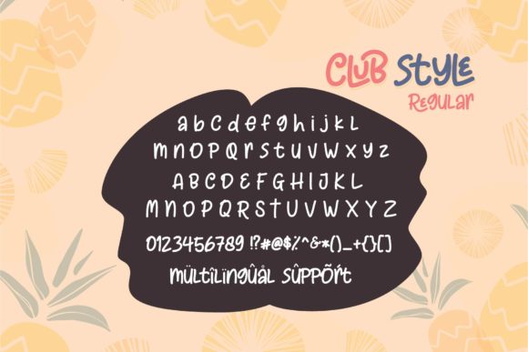 Club Style Font PNG with transparent background - Preview 1
