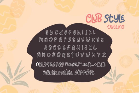 Club Style Font PNG with transparent background - Preview 2