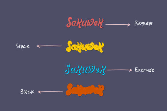 Sakuwek Font PNG with transparent background - Preview 5