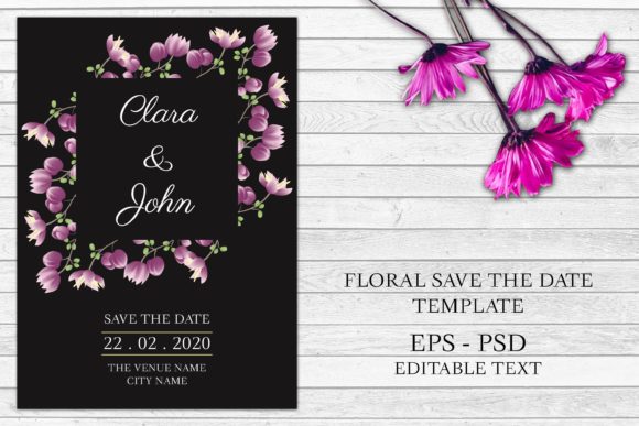 Wedding Save the Date Card Template Graphic Print Templates By elsabenaa
