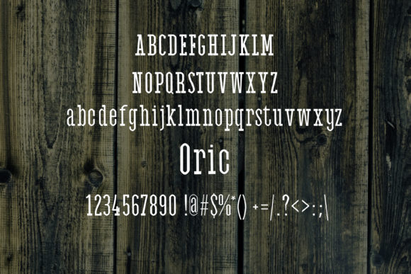 Oric Font PNG with transparent background - Preview 1