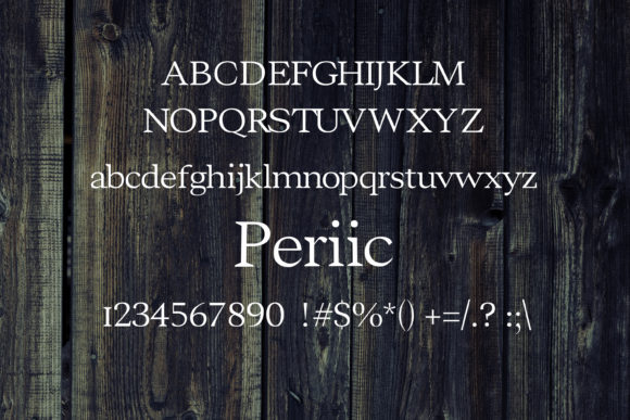 Periic Font PNG with transparent background - Preview 1