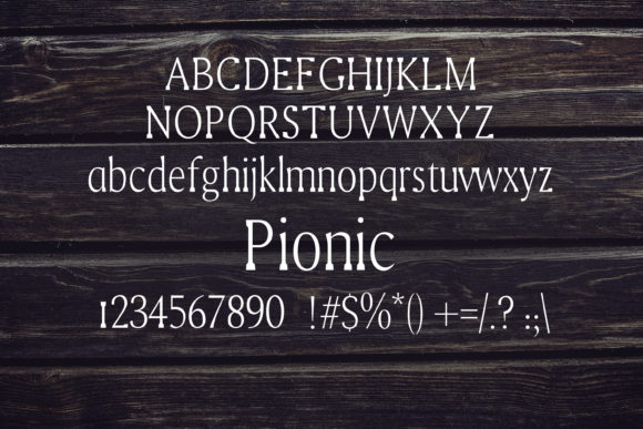 Pionic Font PNG with transparent background - Preview 1