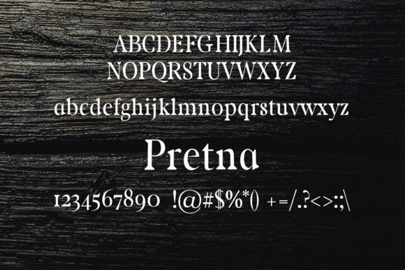 Pretna Font PNG with transparent background - Preview 1