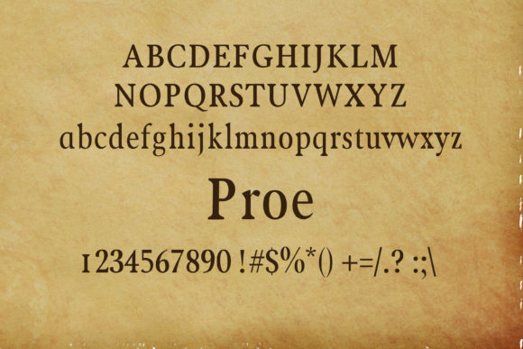 Proe Font font preview - 1