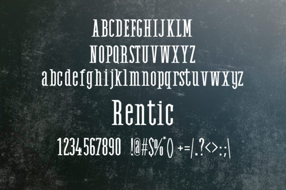 Rentic Font PNG with transparent background - Preview 1