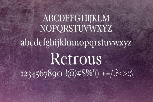 Retrous Font PNG with transparent background - Preview 1