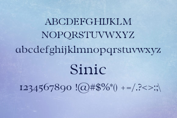 Sinic Font PNG with transparent background - Preview 1