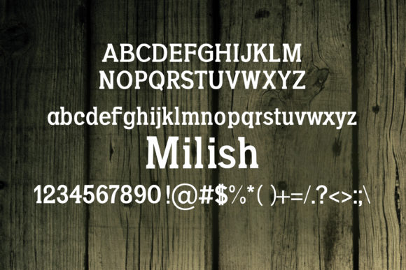 Milish Font PNG with transparent background - Preview 1