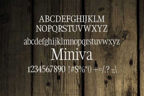 Miniva Font PNG with transparent background - Preview 1