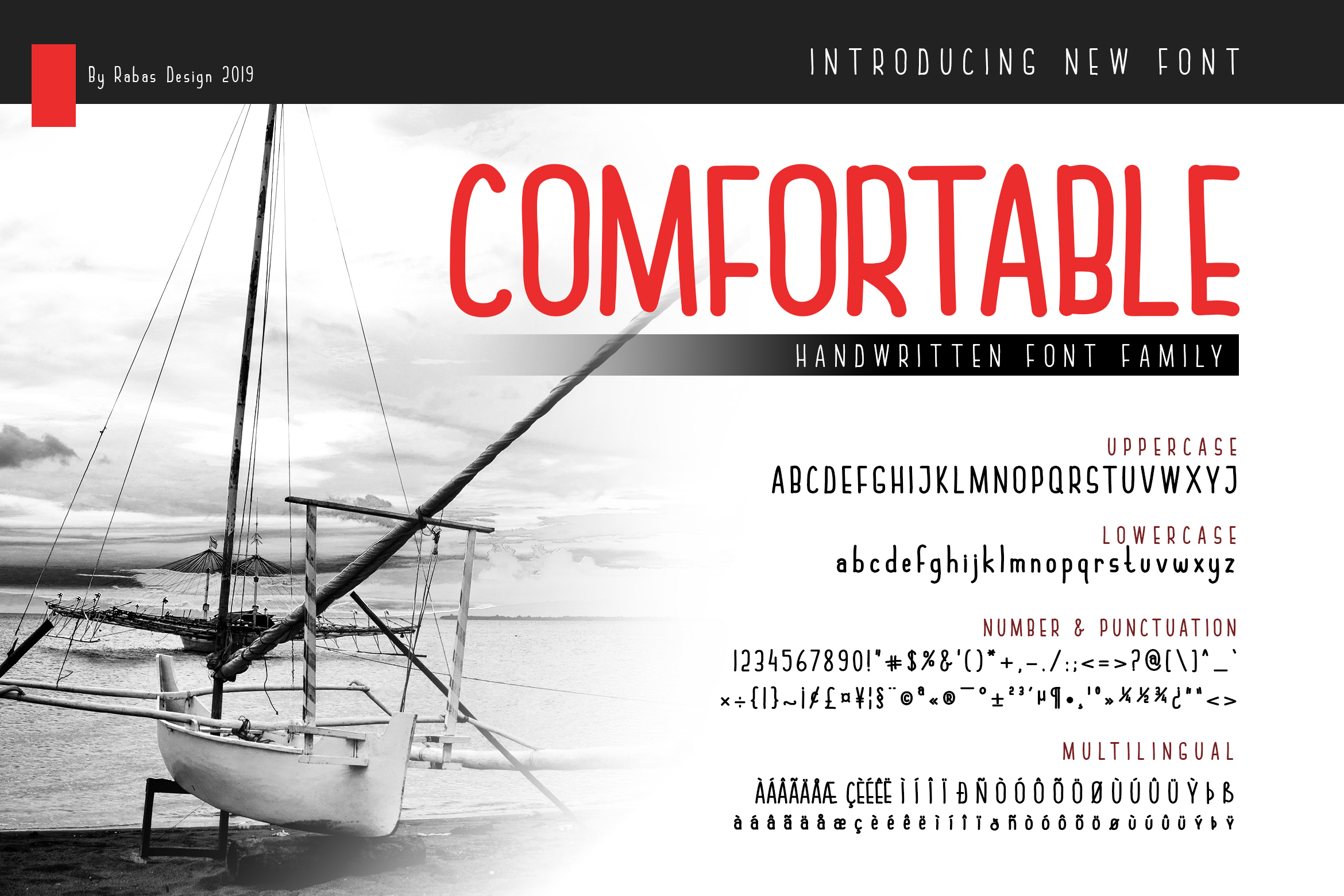 Comfortable, a simple sans serif with a timeless look