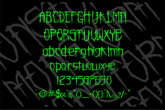Monstorm Font PNG with transparent background - Preview 1
