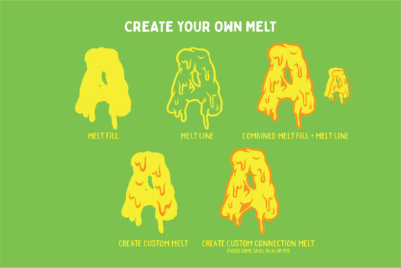 Melt! Font PNG with transparent background - Preview 3