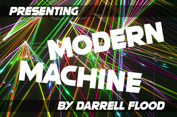 Modern Machine Font PNG with transparent background - Preview 1