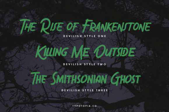 Devilish Trio Font PNG with transparent background - Preview 1