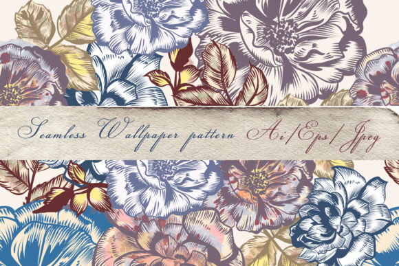 Fashion Rose Pattern Vintage Watercolor Grafik Papier-Muster Von fleurartmariia