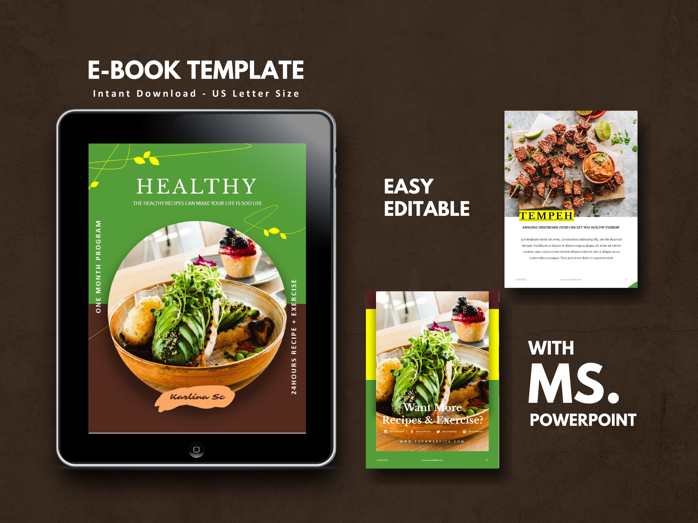 Recipe Vegetarian Theme Cookbook Template