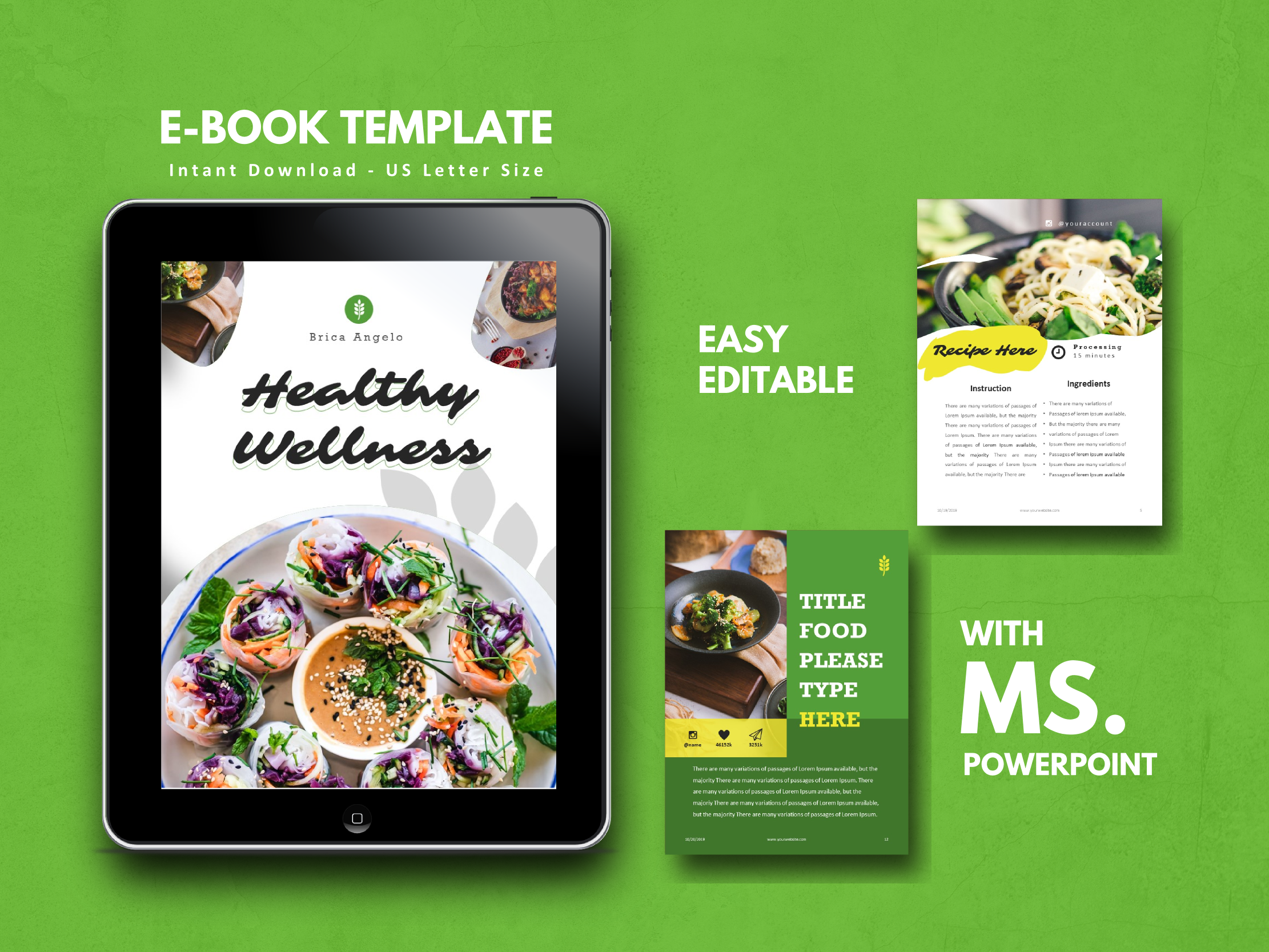 Recipe Vegan Theme Book Template