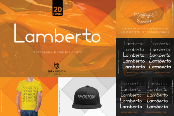 Lamberto Extra Bold Italic Dash Font PNG with transparent background - Preview 3