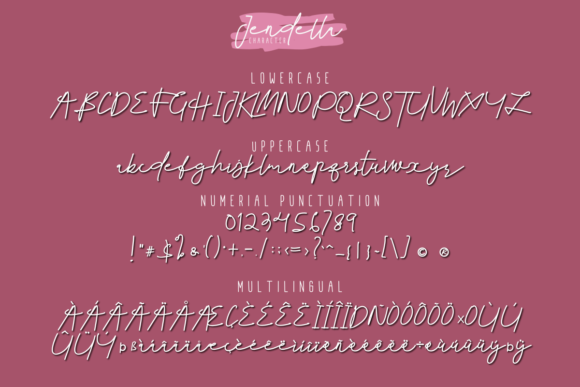 Jendella Font PNG with transparent background - Preview 1