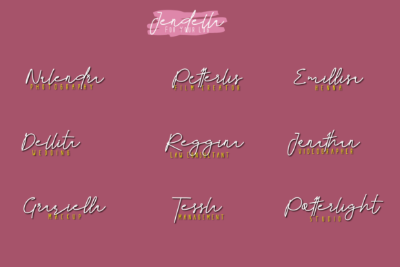 Jendella Font PNG with transparent background - Preview 4
