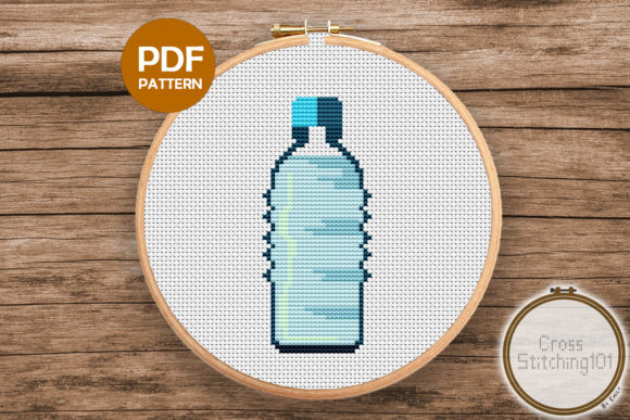 Cold Water Bottle Modern Cross Stitch