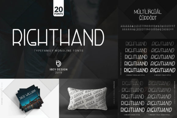 Right Hand Bold Italic Font PNG with transparent background - Preview 3