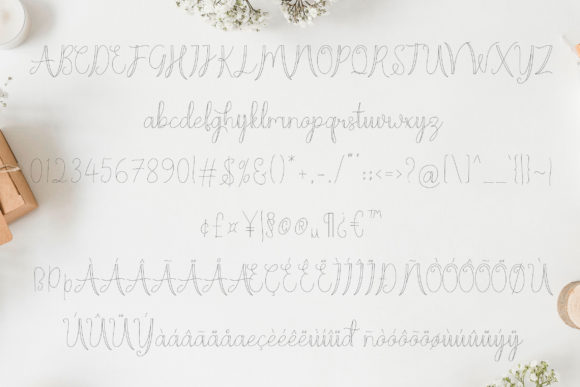 Moon Line Font PNG with transparent background - Preview 5